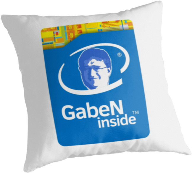 Lord Gaben Inside Throw Pillow - 5x Original 4th Gen. Intel Core I3 Inside Sticker 16mm (875x875), Png Download