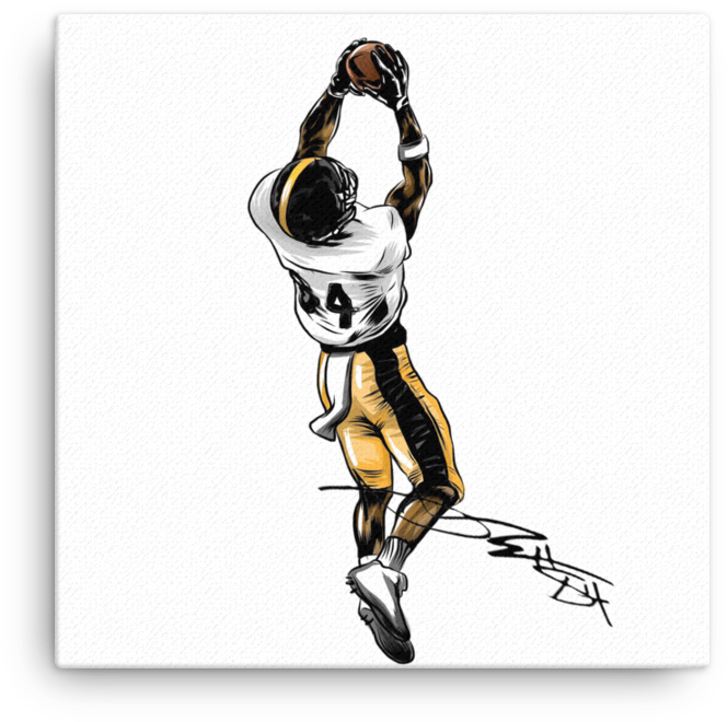 Antonio Brown Catch Signature Art Canvas - Art (1000x1000), Png Download