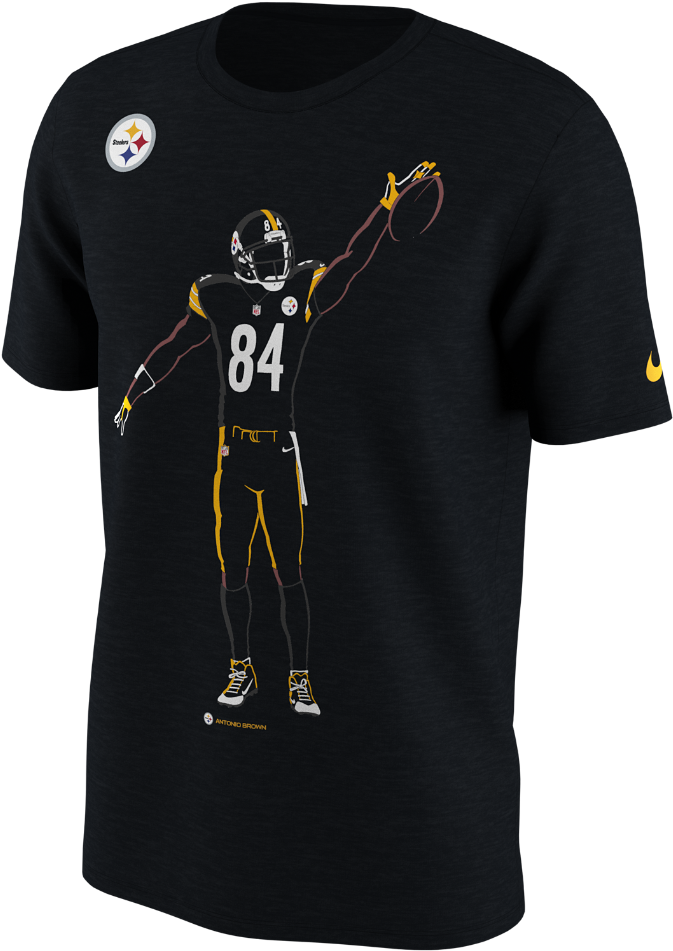 Nike Player Silhouette Men's T-shirt Size Large - Antonio Brown Iphone Wallpaper Hd (1000x1000), Png Download