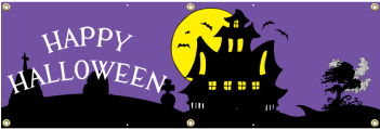 Halloween Vinyl Banner - Spooky Shower Curtain (350x350), Png Download