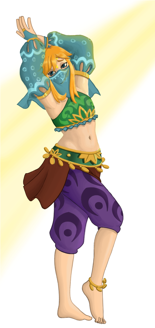 Breath Of The Wild - Breath Of The Wild Link Gerudo Outfit (607x1316), Png Download