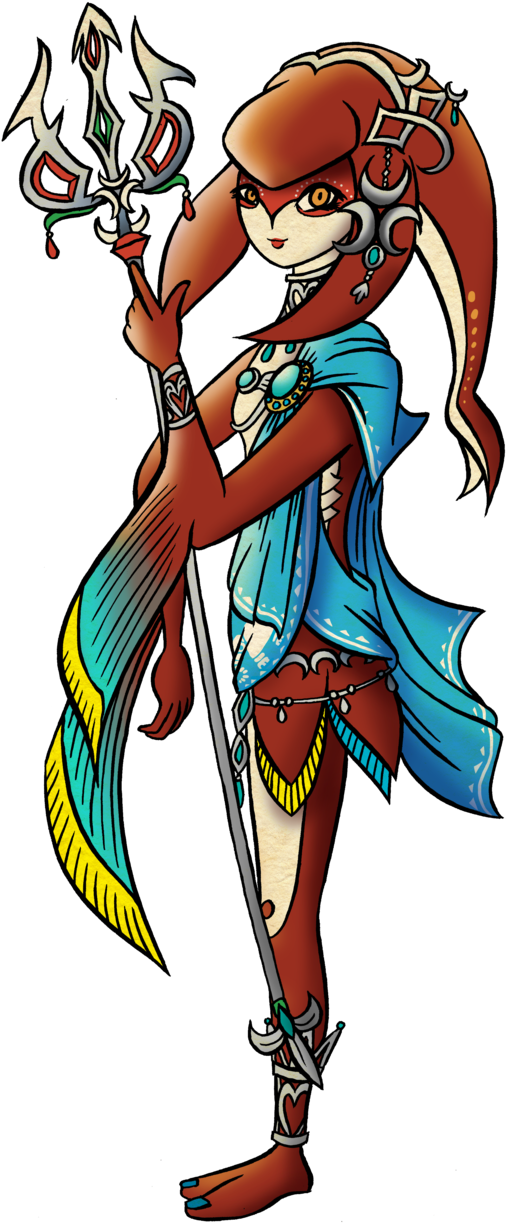 The Legend Of Breath Wild Link Mipha - Drawing (1024x1325), Png Download