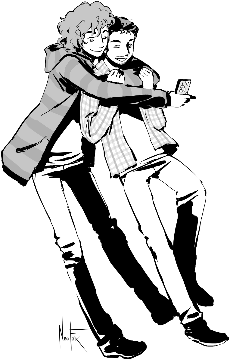 Commission For Roboy2k Of Him And His Boyfriend - Boyfriend (952x1366), Png Download