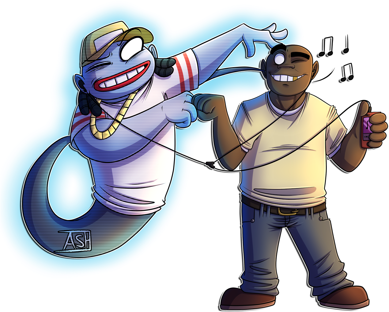 “russ N Del ” God, Music, Gorillaz Fan Art, Russel - Russ Gorillaz (1280x1023), Png Download