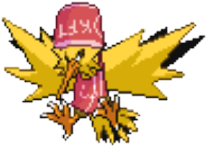 Fried Zapdos - 8 Bits Pokemon Zapdos (420x420), Png Download