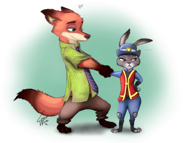 #nick Wilde #judy Hopps #zootopia #зверополис - Zootopia Judy Hopps And Nick (700x477), Png Download