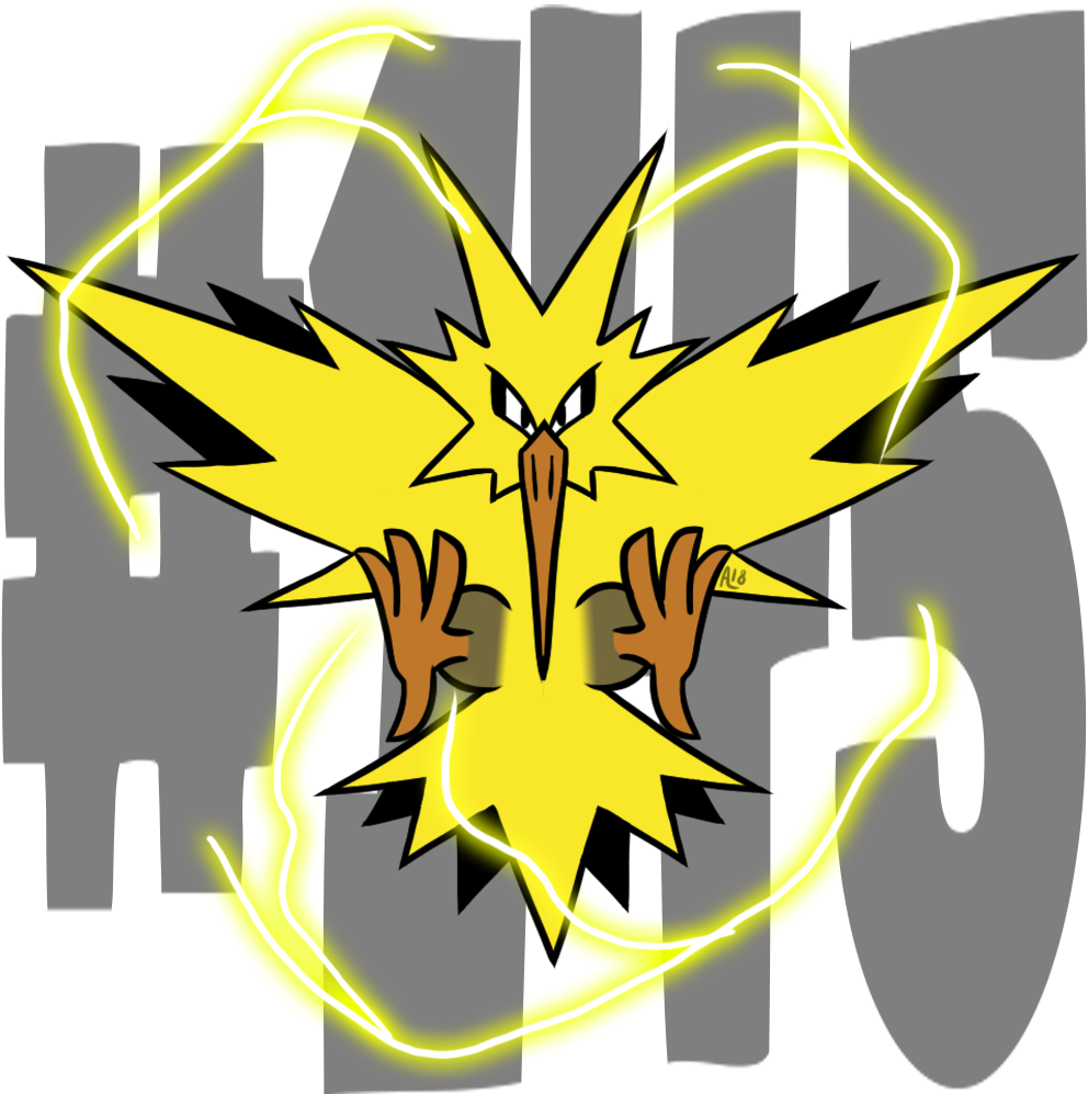 Zapdos Pokemon Pokemonaday Https - Illustration (1000x1000), Png Download