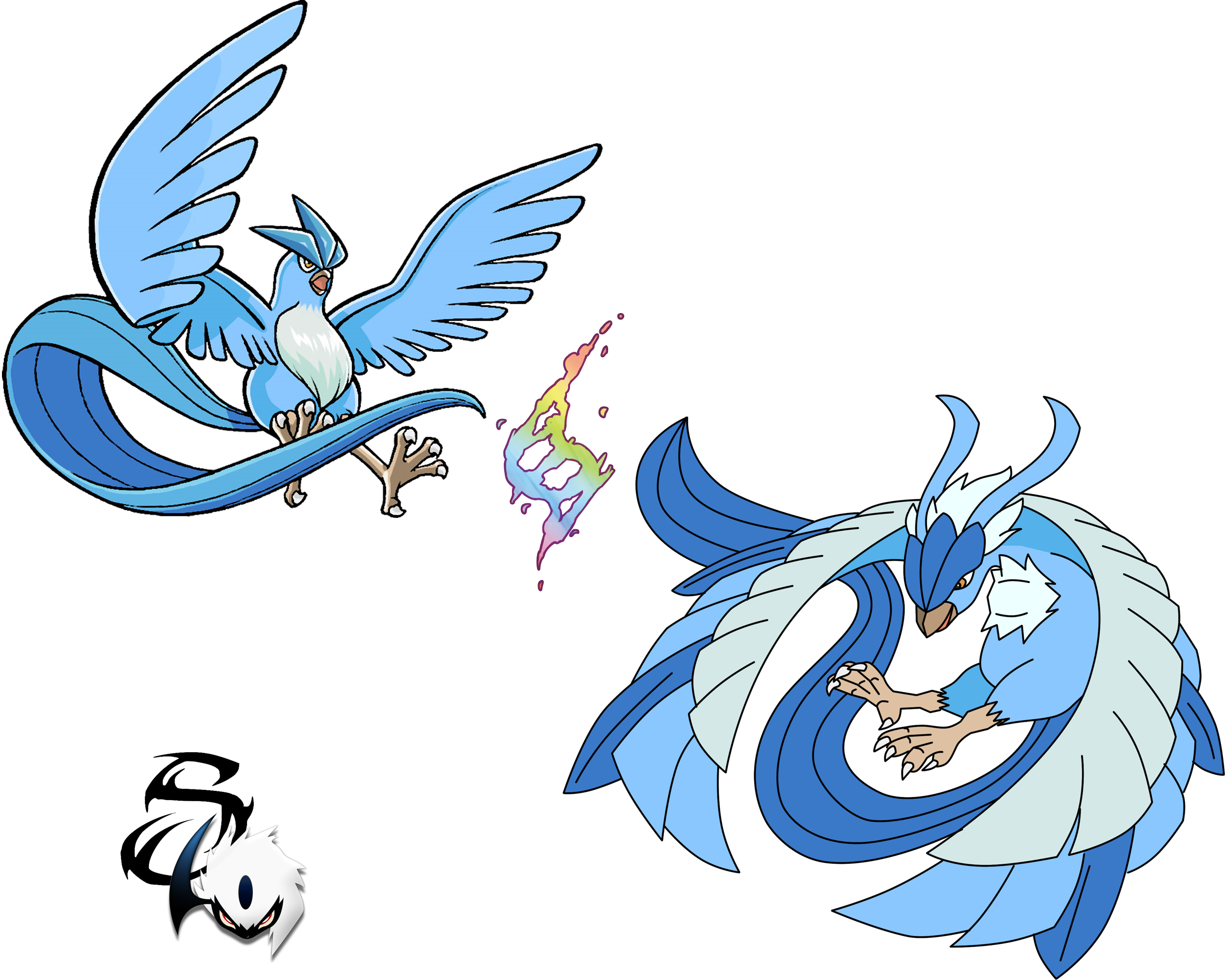 Articuno Transparent Mega Evolution Pokemon Moltres - Mega Articuno (2500x2000), Png Download