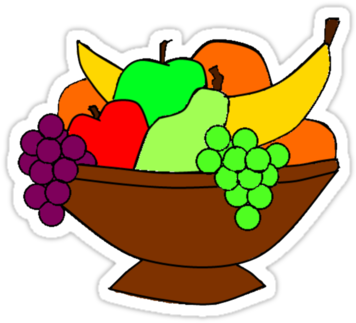Go To Image - Bowl Of Fruits Cartoon (375x360), Png Download