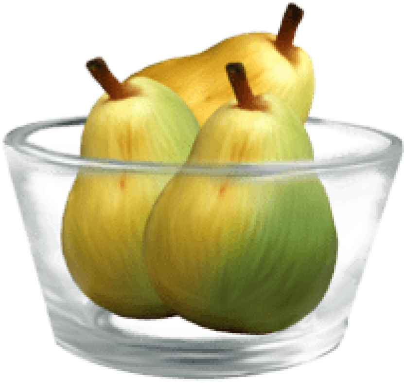 Pears In A Glass Bowl Png Clipart - Glass Bowl Clipart Png (826x775), Png Download
