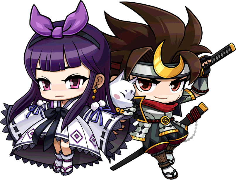 Maplestory Suspending Kanna And Hayato - Maplestory Hayato And Kanna (806x614), Png Download