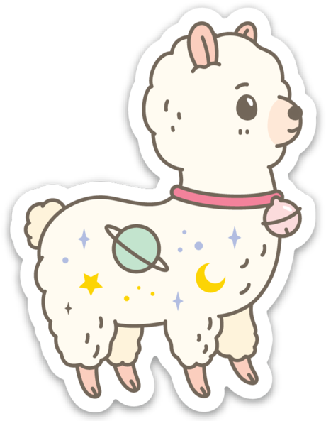Galaxy Alpaca Vinyl Sticker - Sticker (720x720), Png Download