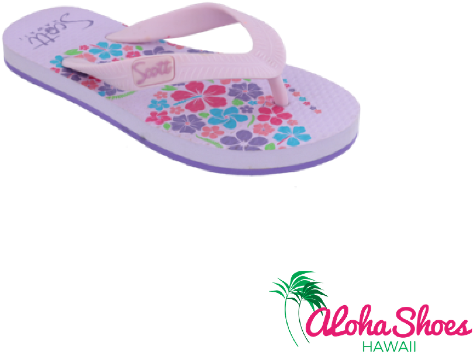 Scott Hawaii Girls Pua Flip Flops - Scott Hawaii Slippers Scott Hawaii's Kids Pua Flip (2000x2000), Png Download