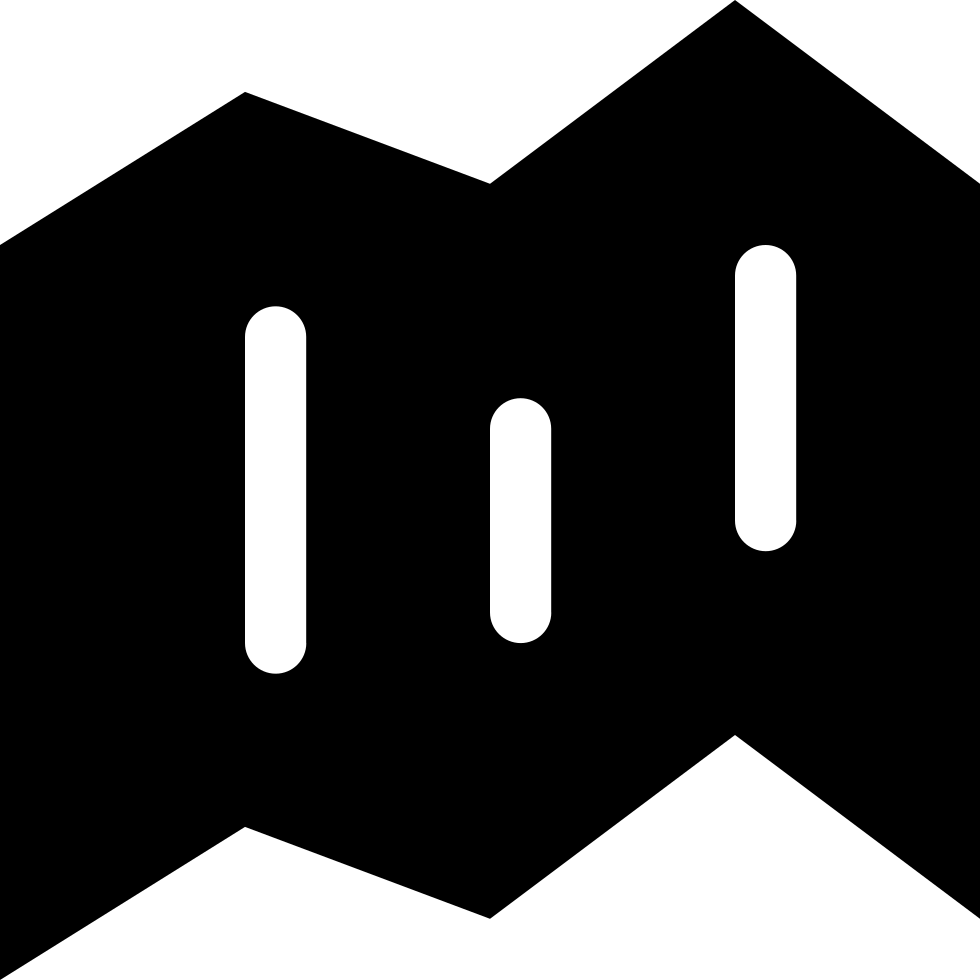 Black Map Folded Paper Symbol Comments - Map (980x980), Png Download