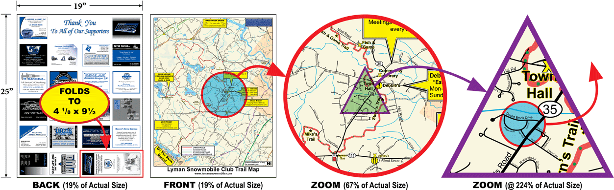 Lyman Snowmobile Map - Map (1300x408), Png Download