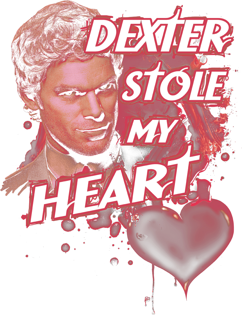 Dexter Bloody Heart Men's Regular Fit T-shirt - Poster (850x1107), Png Download