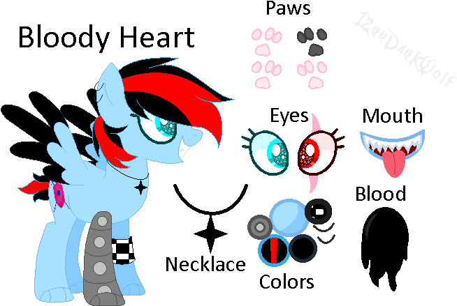 Bloody Heart {official Version Pony} By Xx12rrdarkwolfxx - Library (705x495), Png Download