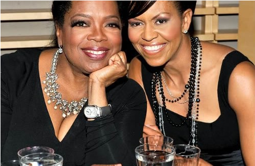 Michelle And Oprah - Philip Stein Watch Celebrity (1100x384), Png Download