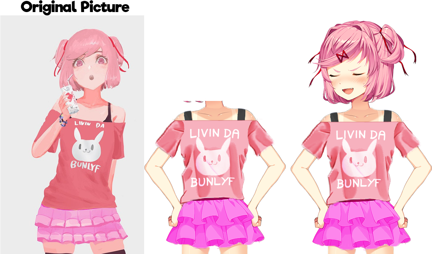 I Loved This Picture Of Natsuki, That I Have To Make - Natsuki Sprites (1438x960), Png Download