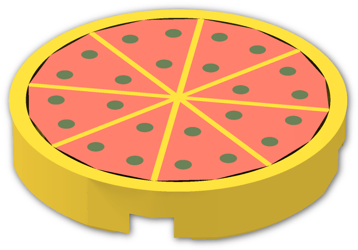 Tile 2 X 2 Round With Pizza Pattern - Circle (800x600), Png Download