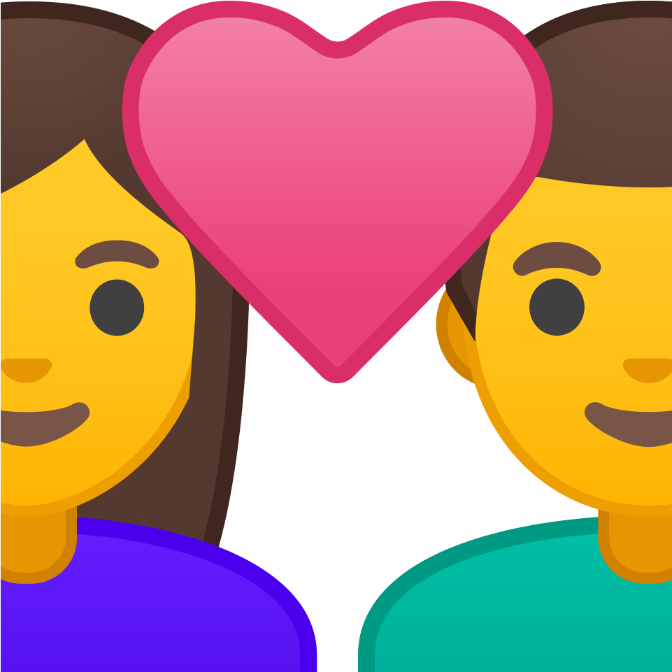 Download Svg Download Png - Emoji Man With A Heart And A Woman (1024x1024), Png Download