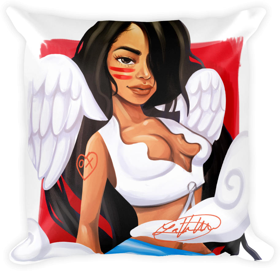 Aaliyah 2016 Pillow Back Mockup Front (1000x1000), Png Download