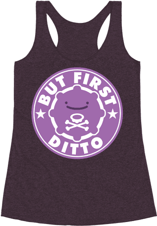 But First Ditto Parody Racerback Tank Top - I D Rather Be Sleeping Shirt (484x484), Png Download