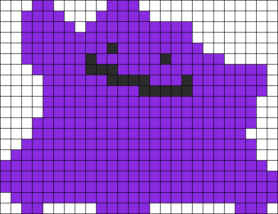 Ditto Perler Bead Pattern / Bead Sprite - Make A Triangle In Minecraft (547x421), Png Download