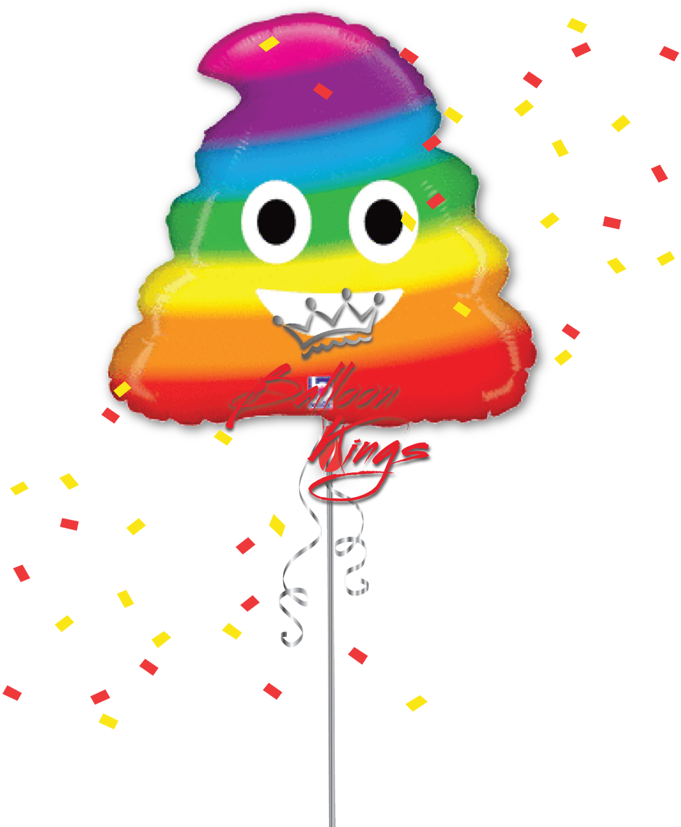 Rainbow Emoji Poo - Balloon (1066x1280), Png Download