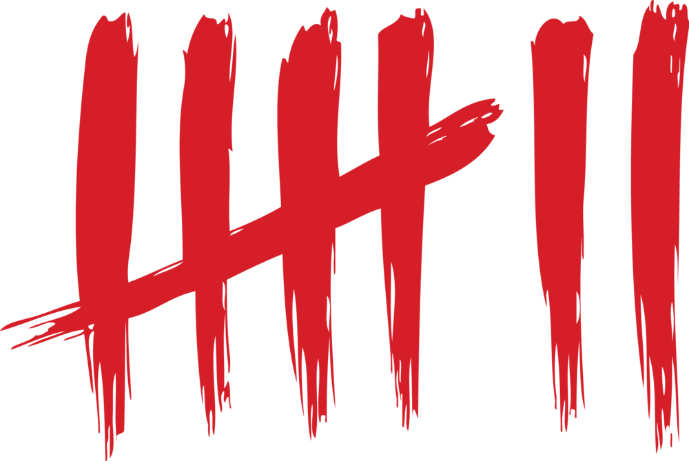 7 Tally Marks Png (1000x669), Png Download