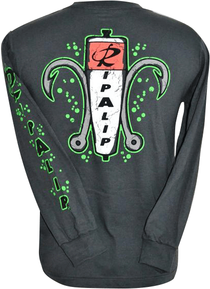 Bobber Fleur De Lis Rip A Lip Long Sleeve T-shirt Charcoal - Hoodie (620x619), Png Download