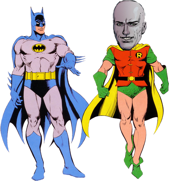 Who's Batman's Bff Now, Superman Mwahaha - Batman And Robin White Background (700x637), Png Download