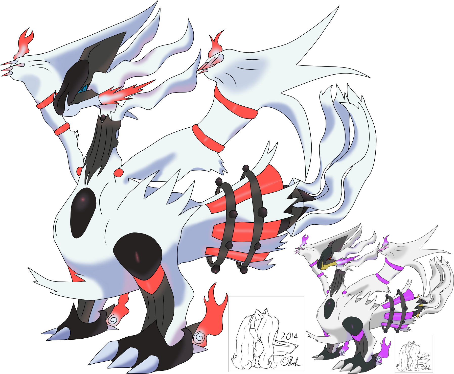 Mega Form Contest - Pokemon Mega Evolution Reshiram (2000x1500), Png Download