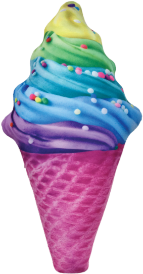 Picture Of Whimsical Ice Cream Cone Pillow - Bubble Gum Ice Cream In A Cone (550x550), Png Download