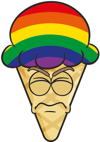 Gay Pride Ice Cream Cone Emoji Stickers Messages Sticker-3 - Ice Cream Cone (342x500), Png Download