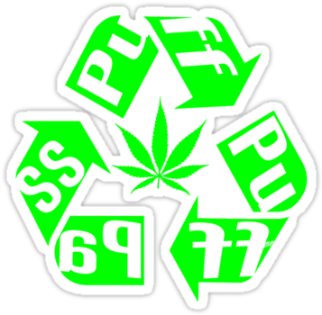 Logos Turned Weed - Puff Puff Pass Recycle Tile Coaster (375x360), Png Download
