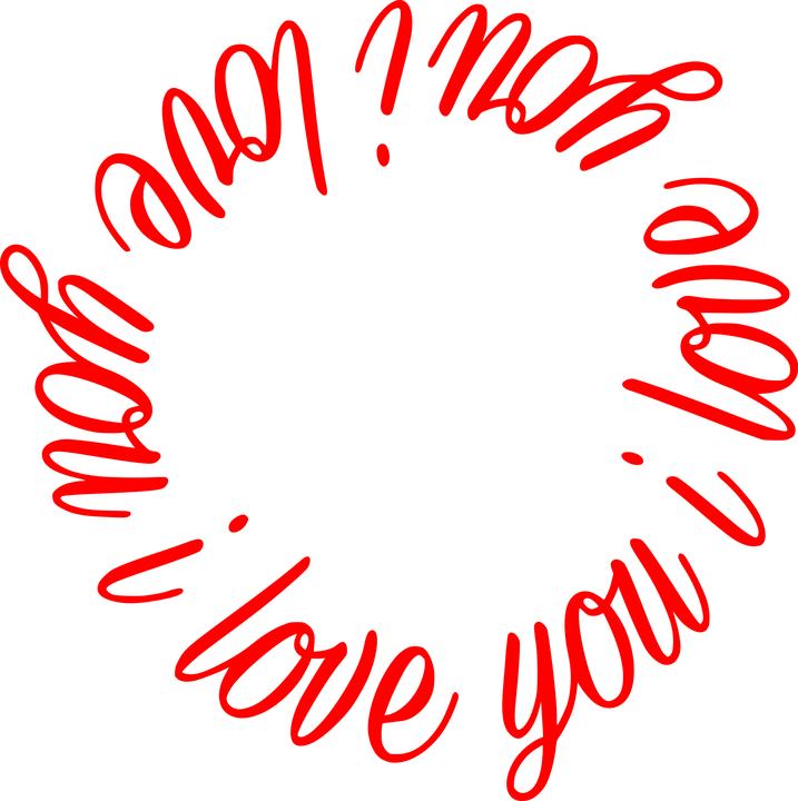 Love Text Clipart Love - Love You In A Circle (717x720), Png Download