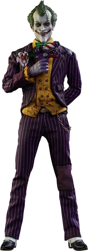 Hot Toys The Joker Sixth Scale Figure - Hot Toys Arkham Asylum The Joker 1/6 Scale Figure (480x1000), Png Download