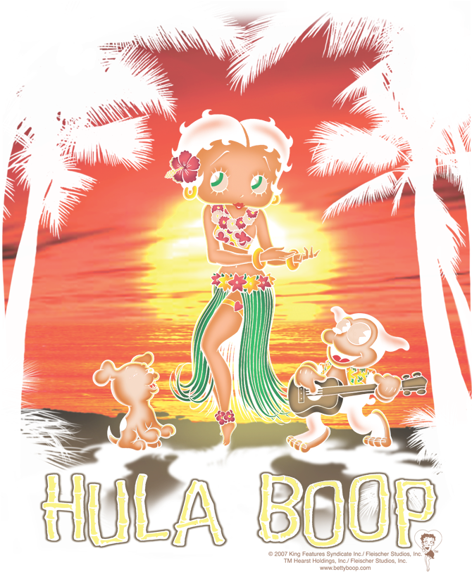Betty Boop Hulaboop Men's V Neck T Shirt - Poster (680x819), Png Download