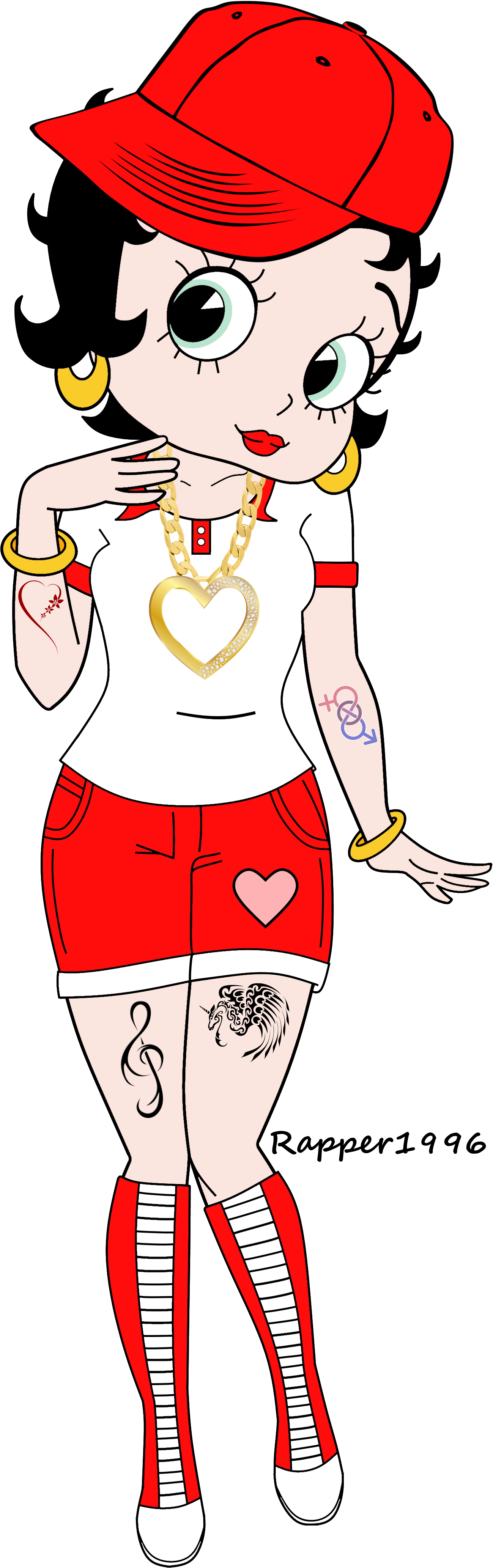 Betty Boop Anime Render Banner Black And White Download - Betty Boop Anime (1299x4133), Png Download