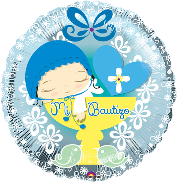 Mi Bautizo Angelito - Venta De Globos De Helio Para Bautizo (600x600), Png Download