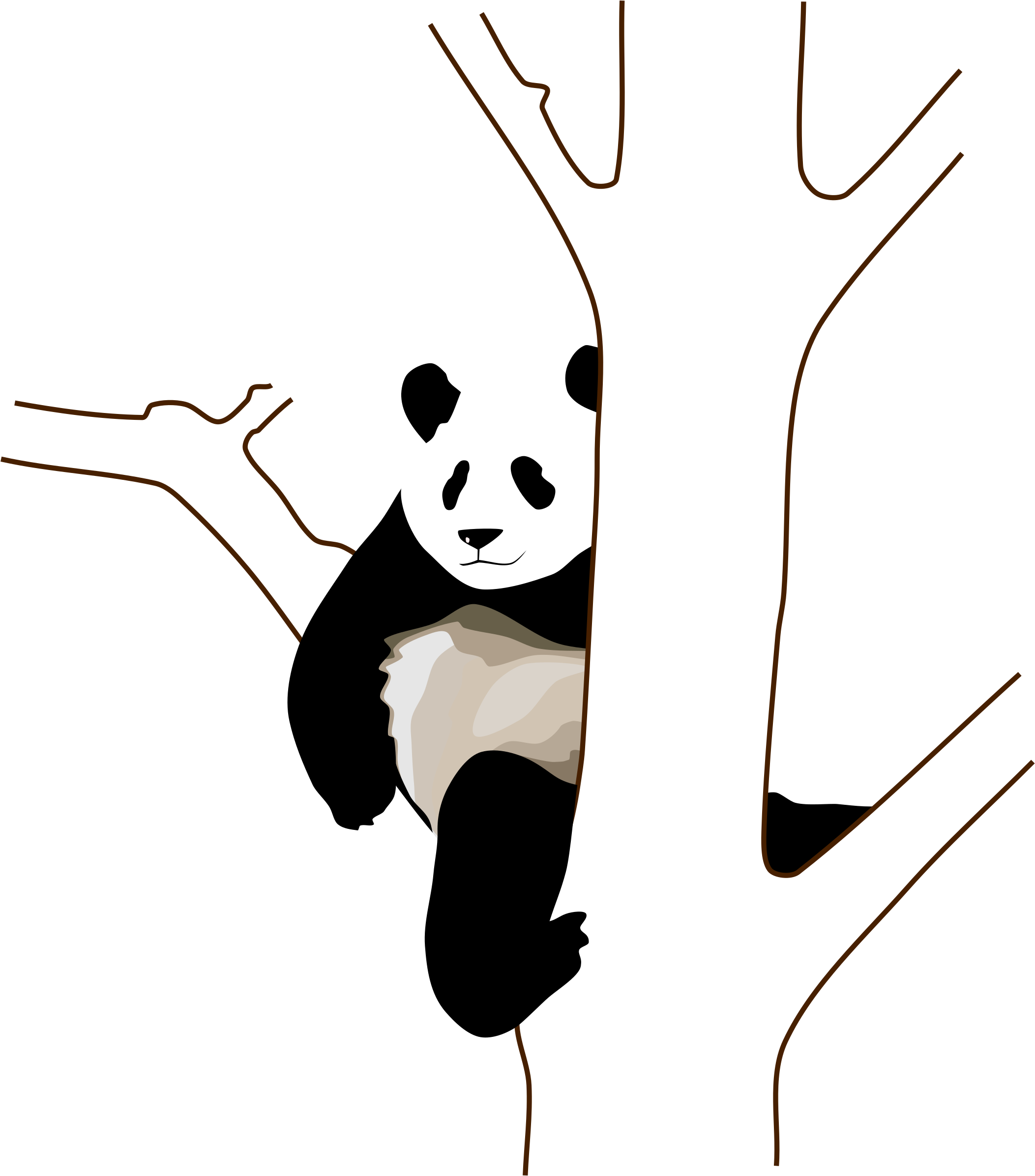 Cute Panda Bear Clipart - Panda Clip Art (616x700), Png Download