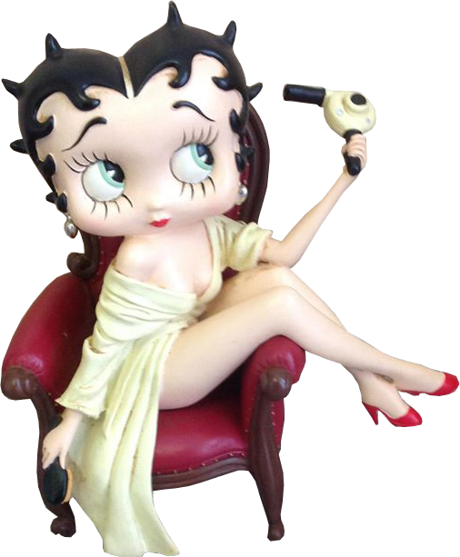 Betty Boop On Chair Transparent Png Image - Betty Boop Flag Transparent Png (506x613), Png Download