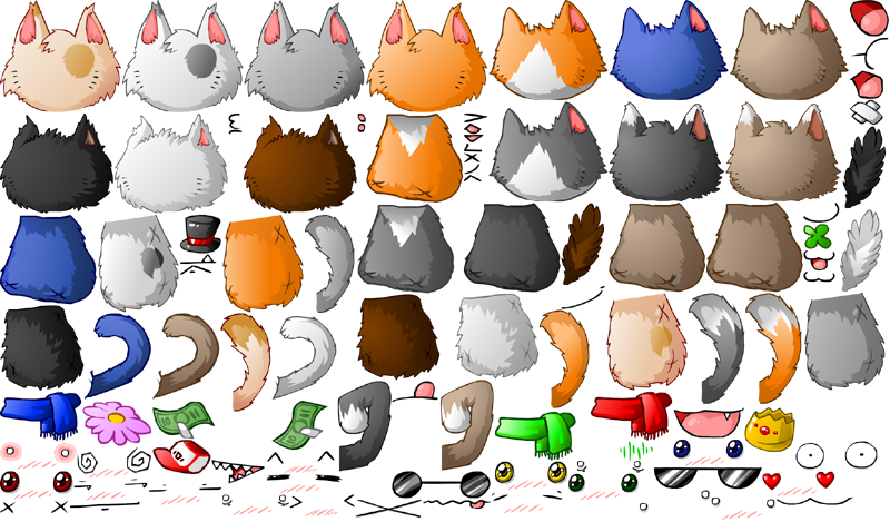 Spritesheet Small - Cartoon Cats Cartoon Cats (800x469), Png Download