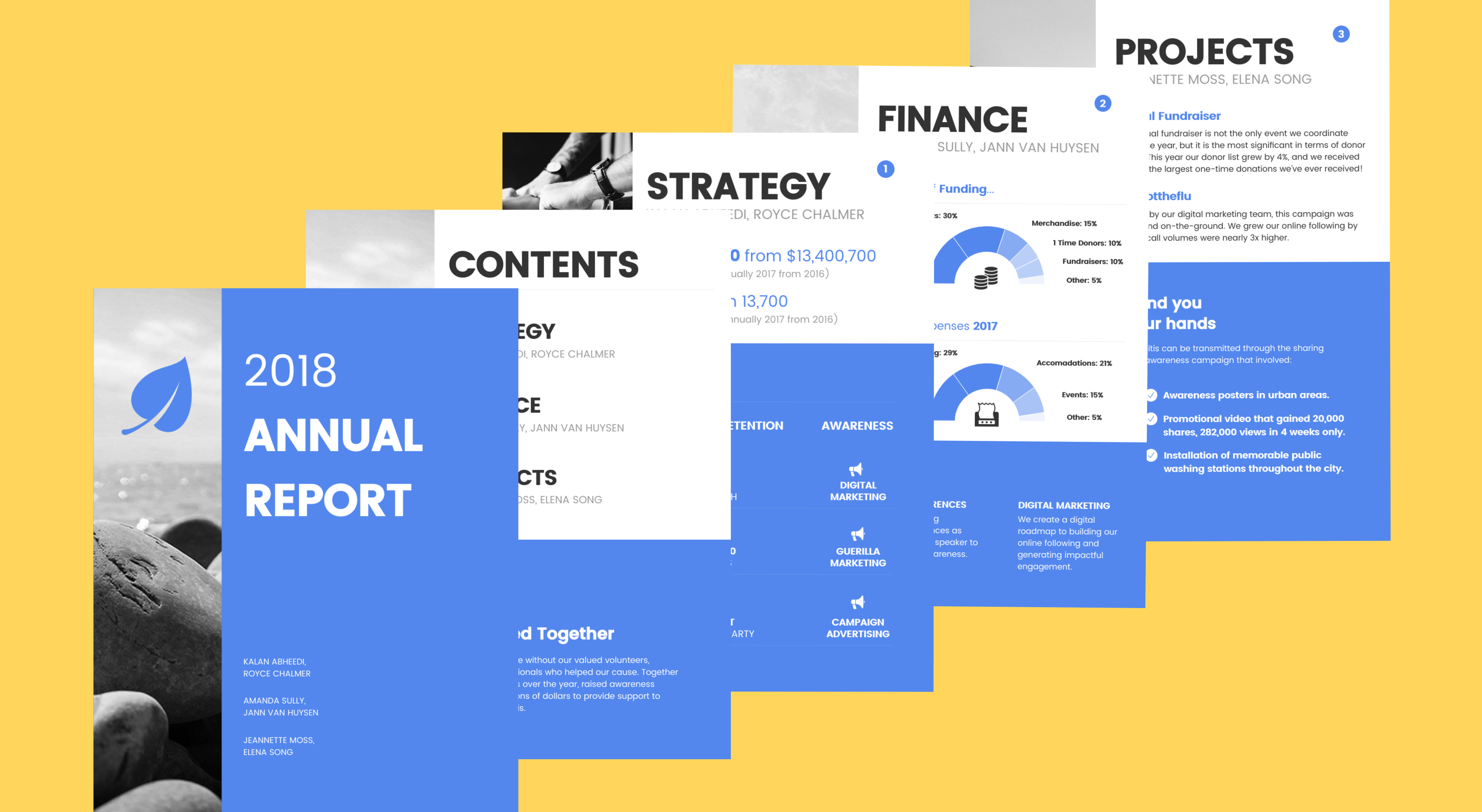 Annual Report Design Templates - Annual Report 2018 Design (3421x1875), Png Download