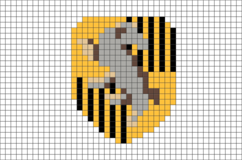 Hufflepuff Crest Pixel Art (480x317), Png Download