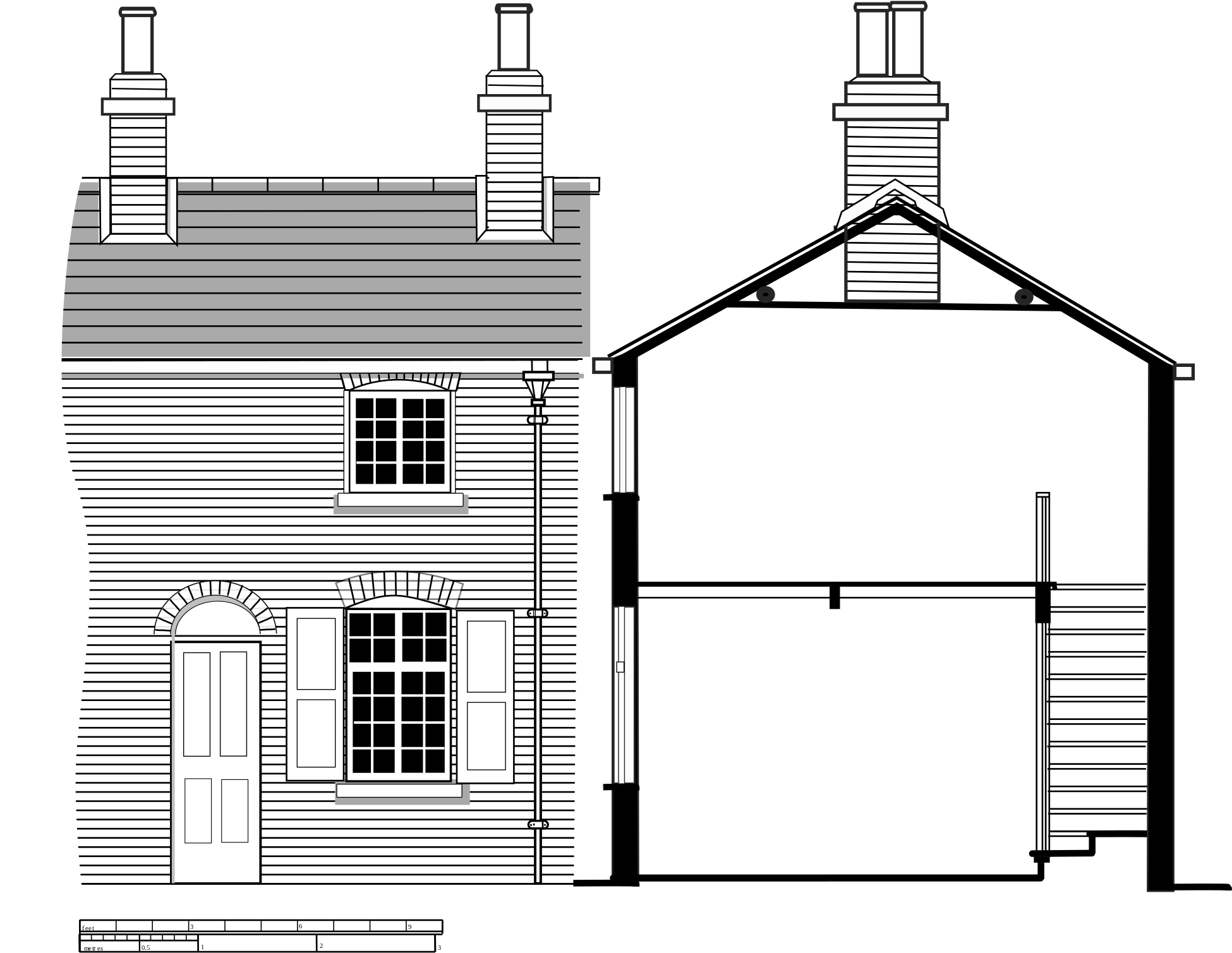 Open - House Drawing Up And Down (2000x1612), Png Download