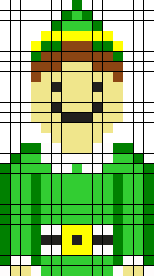 Buddy The Elf Perler Bead Pattern / Bead Sprite - Elf Perler Bead Pattern (316x568), Png Download