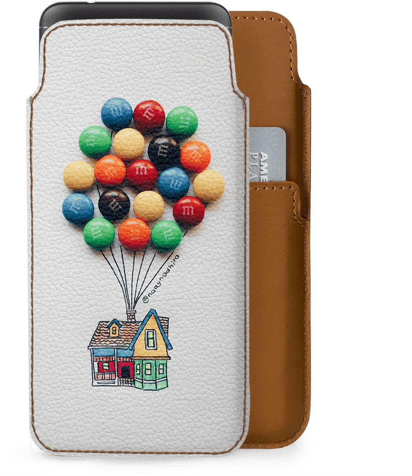 Dailyobjects M&m Balloons Up House Real Leather Wallet - رسومات فنانه (1000x1000), Png Download