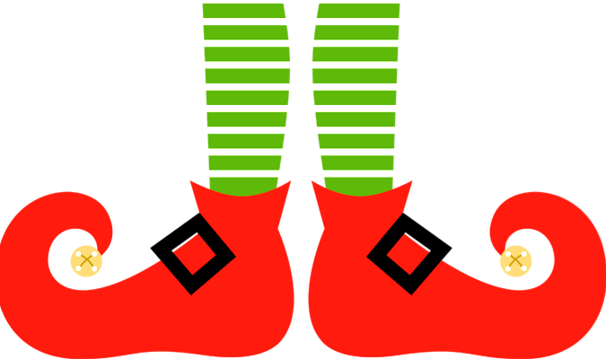 Clip Art Royalty Free Library Legs Silhouette At Getdrawings - Christmas Elf Clipart (675x400), Png Download